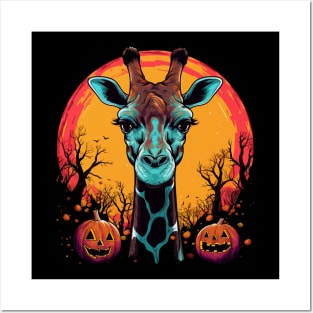 Giraffe Halloween Posters and Art